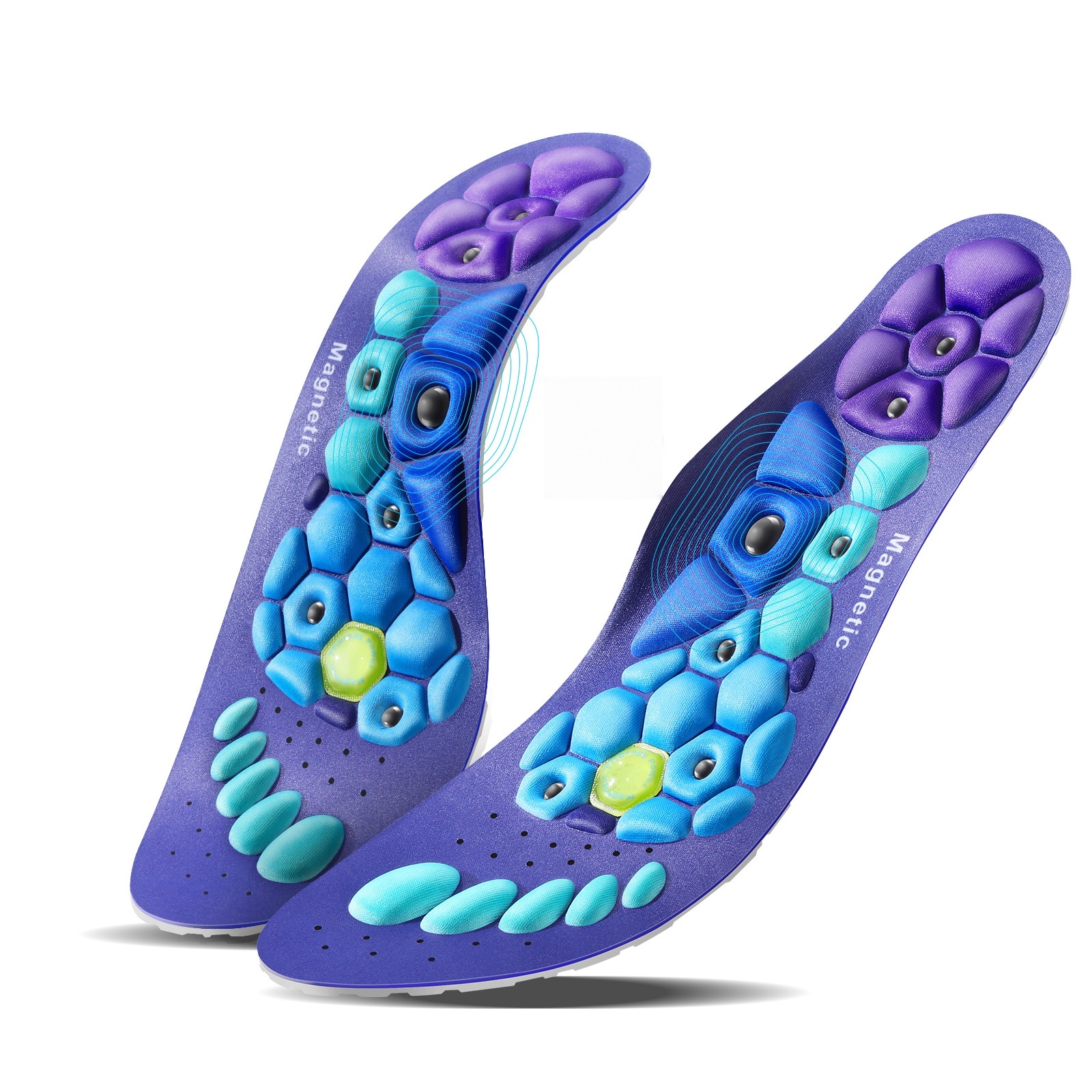 Acupressure Insoles for Men and Women - Orthopedic Acupoint Massage Insoles with Magnetic Technology, Shock Absorption, Non-Slip, Feet and Arch Support