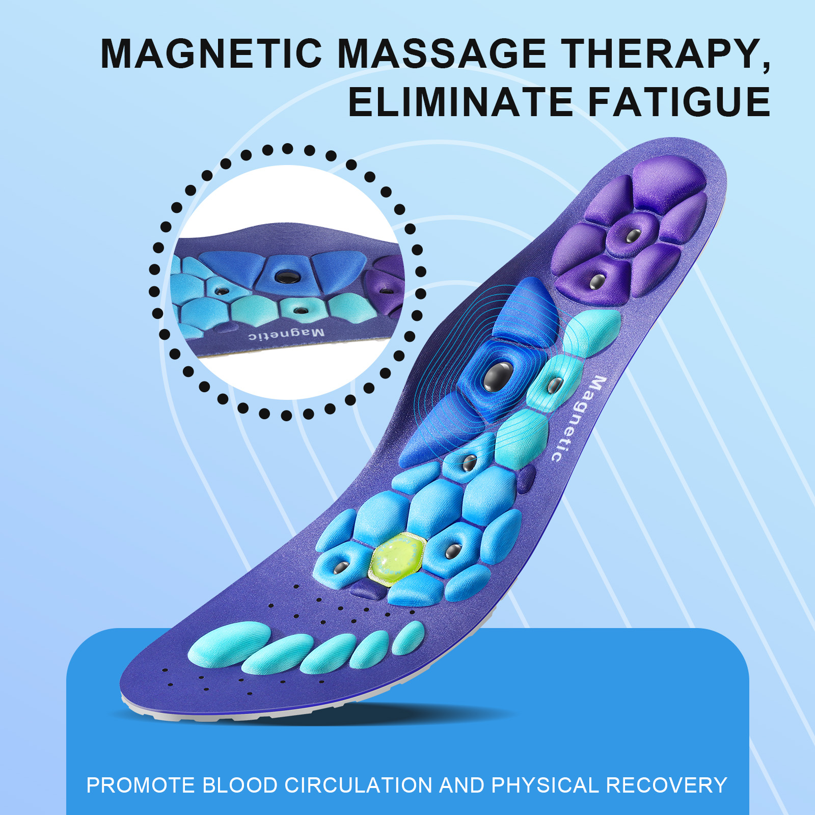 Acupressure Insoles for Men and Women - Orthopedic Acupoint Massage Insoles with Magnetic Technology, Shock Absorption, Non-Slip, Feet and Arch Support - Image 2