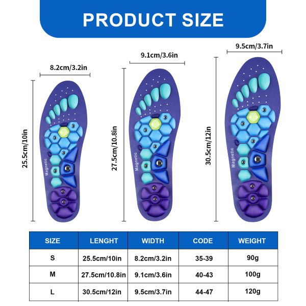 Acupressure Insoles for Men and Women - Orthopedic Acupoint Massage Insoles with Magnetic Technology, Shock Absorption, Non-Slip, Feet and Arch Support - Image 4