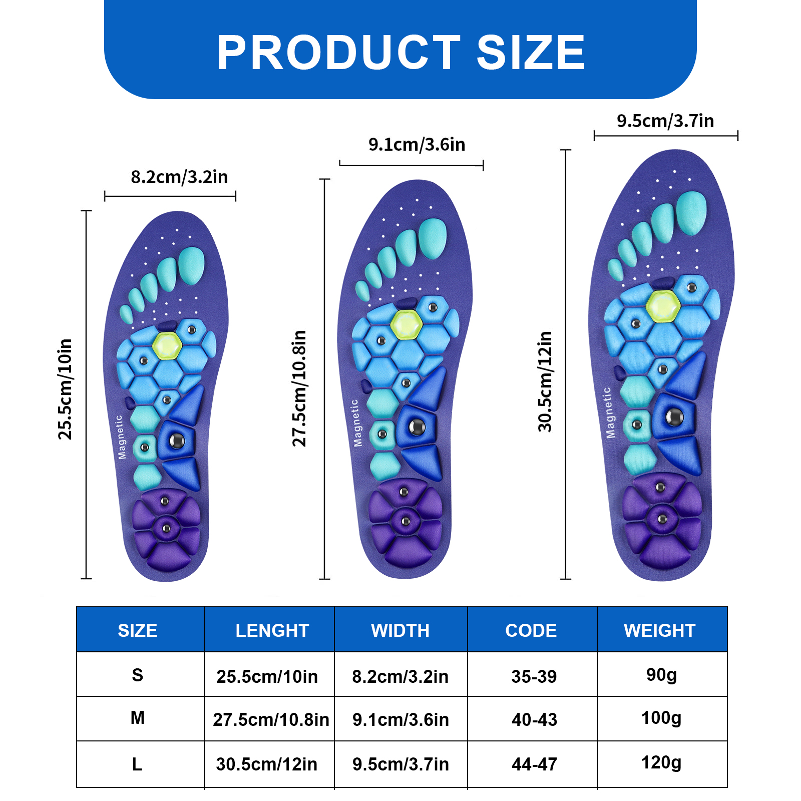 Acupressure Insoles for Men and Women - Orthopedic Acupoint Massage Insoles with Magnetic Technology, Shock Absorption, Non-Slip, Feet and Arch Support - Image 4