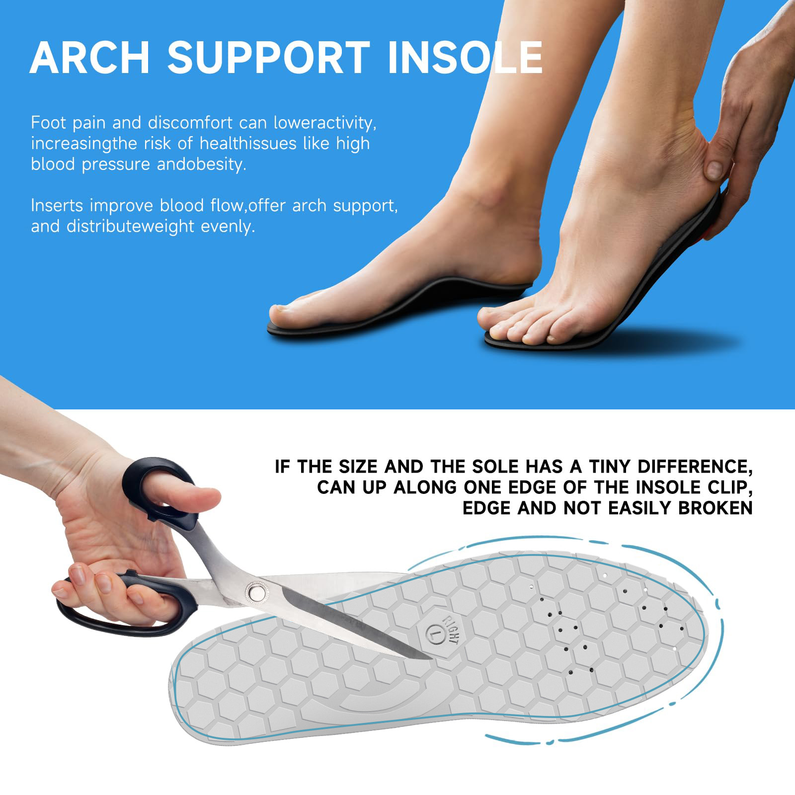 Acupressure Insoles for Men and Women - Orthopedic Acupoint Massage Insoles with Magnetic Technology, Shock Absorption, Non-Slip, Feet and Arch Support - Image 6