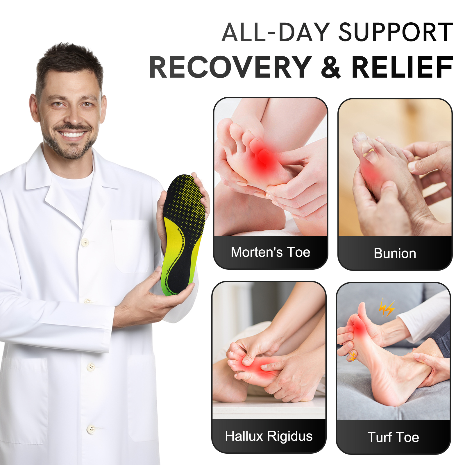 Carbon Fiber Insoles for Basketball & Volleyball, High-Energy Return for Court Shoes, Jump Higher, Run Faster, Plantar Fasciitis Support & Relief - Image 3